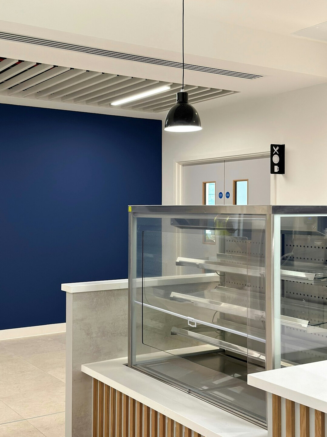Healthy meal prepared in a bright office kitchen